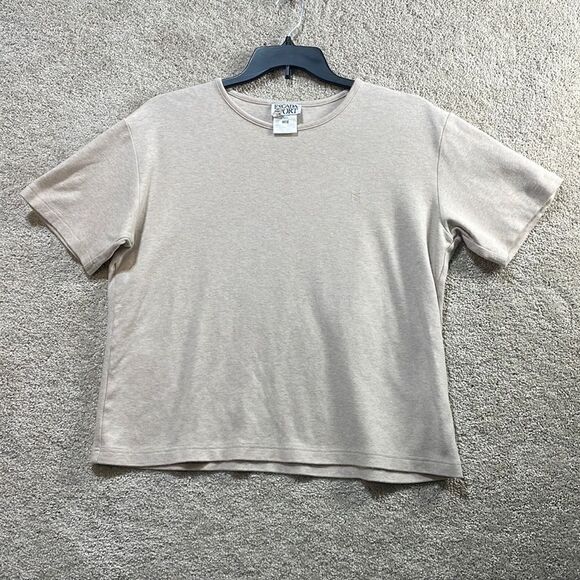 ESCADA SPORT Cream Short Sleeve Tee Embroidered Size XL - Picture 1 of 7